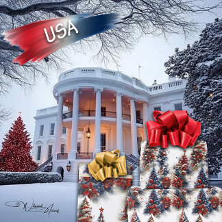 Papel De Presente Estrelas e Stripes Patriotas