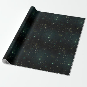 Papel De Presente Estrelas em Preto
