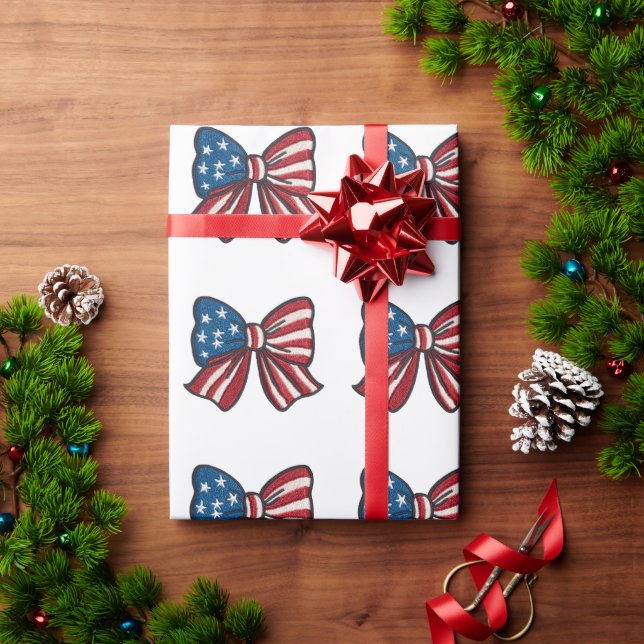 Papel De Presente 🎁 Estrelas, Listras e Surpresas! 🇺🇸✨ (Presente de Natal)