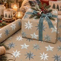 Estrelas Metálicas Prateadas Rústicas Kraft Vintag