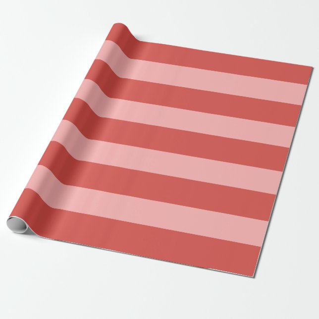 Papel De Presente Estrias de Adoração Rosa e Coral (Desenrolado)