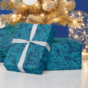Papel De Presente Estrutura Azul Marble Terrazzo