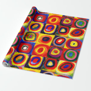Papel De Presente Estudo de cor de Kandinsky Quadrados Círculos Arte