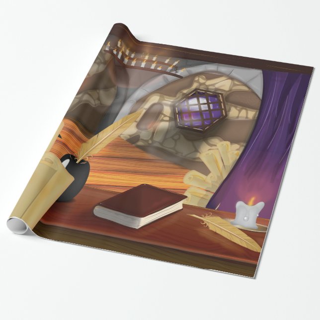 Papel De Presente Estudo de Escriba Medieval (Desenrolado)