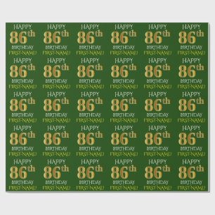 Papel De Presente Esverdeie, ANIVERSÁRIO FELIZ Dourado do falso