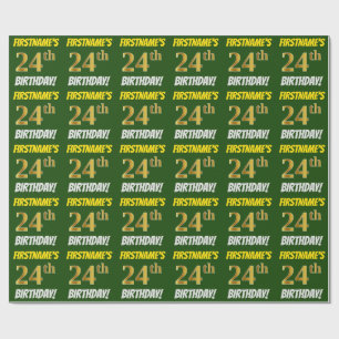 Papel De Presente Esverdeie, falso/ouro de imitação, "24o