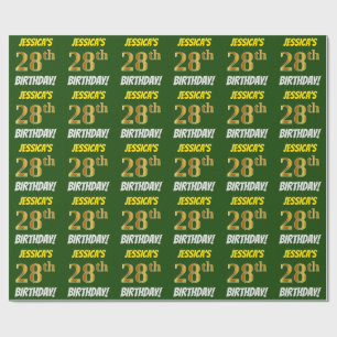 Papel De Presente Esverdeie, falso/ouro de imitação, "28o
