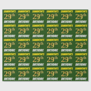 Papel De Presente Esverdeie, falso/ouro de imitação, "29o