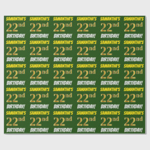 Papel De Presente Esverdeie, falso/ouro de imitação, "2ò ANIVERS
