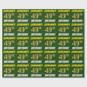 Papel De Presente Esverdeie, falso/ouro de imitação, "49th