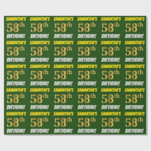 Papel De Presente Esverdeie, falso/ouro de imitação, "58th