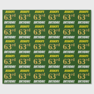 Papel De Presente Esverdeie, falso/ouro de imitação, "63rd