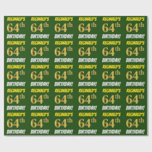 Papel De Presente Esverdeie, falso/ouro de imitação, "64th