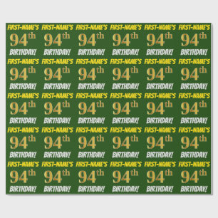 Papel De Presente Esverdeie, falso/ouro de imitação, "94th