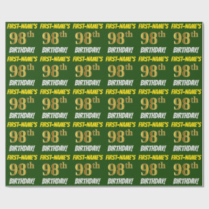 Papel De Presente Esverdeie, falso/ouro de imitação, "98th