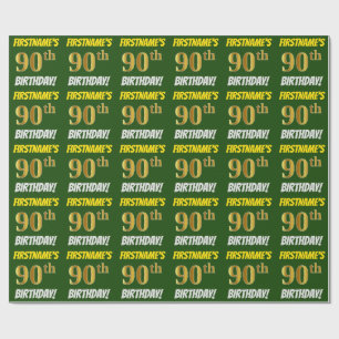 Papel De Presente Esverdeie, falso/ouro de imitação, do "ANIVERSÁ