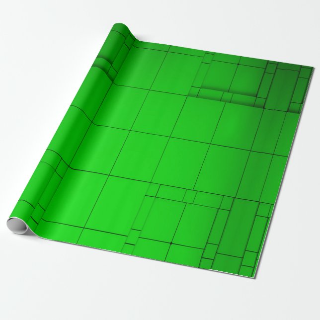 Papel De Presente Etapas da arquitetura abstrato verde (Desenrolado)