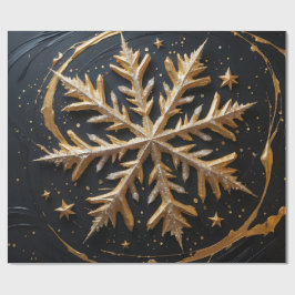 Papel De Presente Eternal Frost – Golden Snowflake Glam Gift Wrap