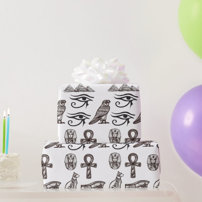 Papel De Presente Eterno egípcio Antiguidades Padrões digitais (Presentes para festas)