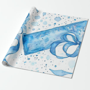 Papel De Presente Etiquetas de Presente Azul no Oceano legal