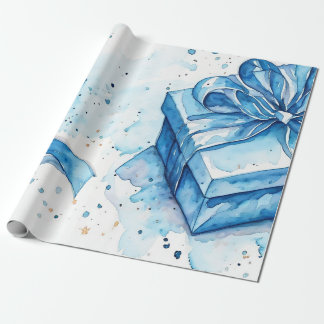 Papel De Presente Etiquetas de presentes de luxo azul