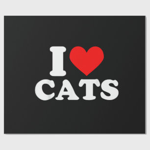 Papel De Presente Eu Adoro Gatos - Eu Adoro Gatos Eu Amo Gatos