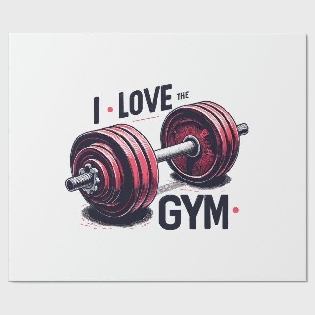 Papel De Presente Eu amo a academia (Aberto)