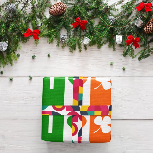 Papel De Presente Eu amo a Irlanda (irish festival birthday packing gift wrap,gift wrapping paper,return gift wrap paper,paper gift)