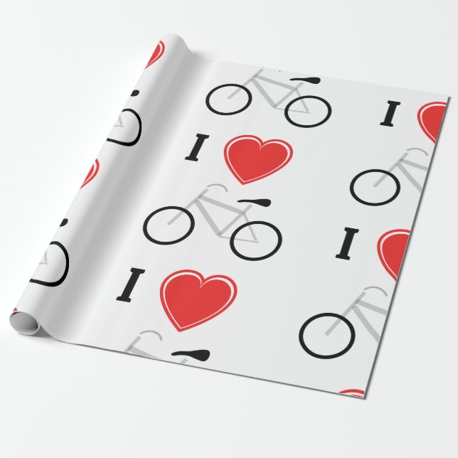 Papel De Presente Eu amo dar um ciclo (Desenrolado)