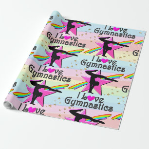 PAPEL DE PRESENTE EU AMO GINÁSTICA, TUMBLING DESIGN