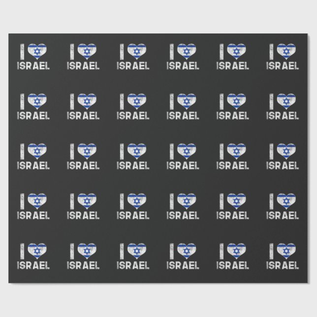 Papel De Presente Eu Amo Israel (Aberto)