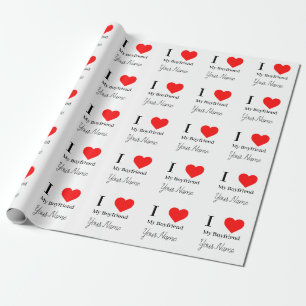 Papel De Presente Eu amo meu Namorado e meu Coração Vermelho persona