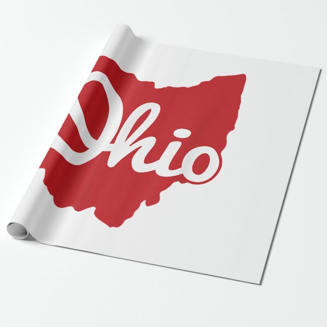 Papel De Presente Eu Amo Meu Ohio Home Script Ohio (Desenrolado)