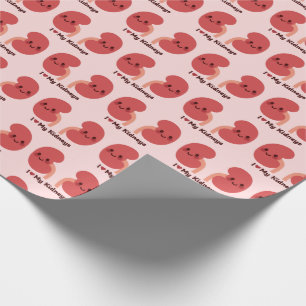 Papel De Presente Eu Amo Meus Rins - Rins Bonitos Sorrindo