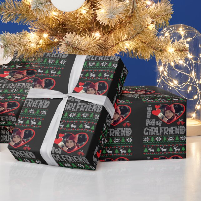 Papel De Presente Eu Amo Minha Foto De Namorada (Feriados)