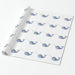 Papel De Presente Eu amo Narwhals
