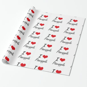 Papel De Presente Eu amo o design artístico do abacaxi