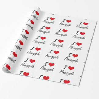 Papel De Presente Eu amo o design artístico do abacaxi