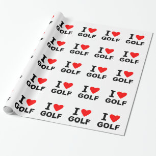 Papel De Presente Eu amo o golfe