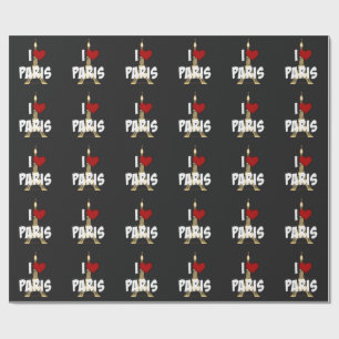 Papel De Presente "Eu Amo Paris," Torre Eiffel
