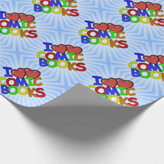 Papel De Presente Eu Amo Quadrinhos (Ponta)