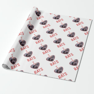 Papel De Presente Eu amo ratos!