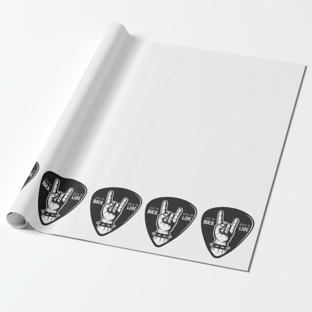 Papel De Presente Eu amo rock (Desenrolado)