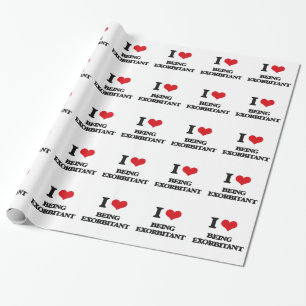 Papel De Presente Eu amo ser exorbitante