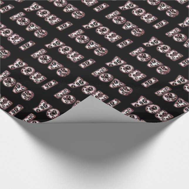 Papel De Presente Eu Amo-Te A Tipografia Romântica Do Batom Negro (Ponta)