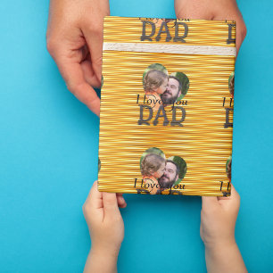 Papel De Presente Eu amo você papai foto amarelo brilhante