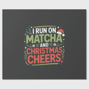 Papel De Presente Eu corro com Matcha e Cheers Green Drink de Natal