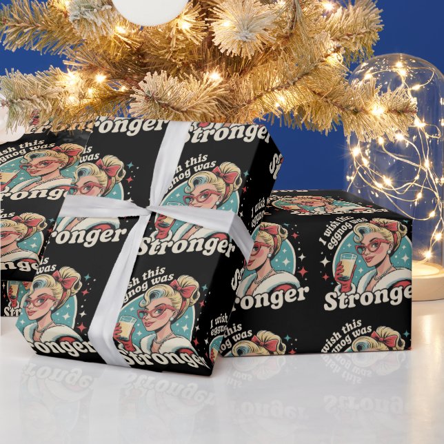 Papel De Presente Eu Desejo Que Este Eggnog Fosse Mais Forte Natal E (Feriados)