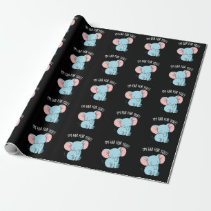 Papel De Presente Eu Estou Aqui Para Você Elefante Engraçado Trocadi