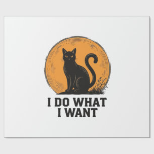 Papel De Presente Eu Faço O Que Quero Camisa Vintage De Gato Preto D